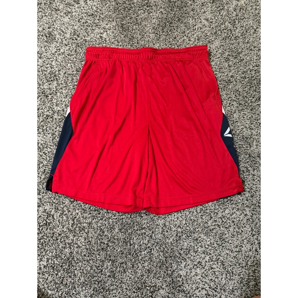 Reebok Mens Red Athletic Shorts Size Large Black Side Panels Polyester